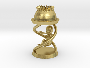 Expectant Chess Queen in Natural Brass