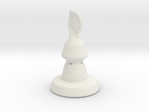 Chess-piece Bishop Snake Sculpture in White Natural Versatile Plastic