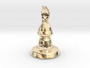 Chess-piece Bishop Snake Sculpture in 14k Gold Plated Brass