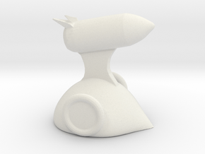 Chess Rook Rocket in White Natural Versatile Plastic