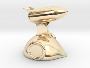 Chess Rook Rocket in 14k Gold Plated Brass