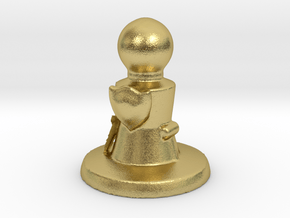 Chess Pawn in Natural Brass