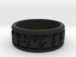 Chess_Ring in Black Natural Versatile Plastic