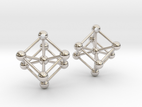 Atomium Earrings in Rhodium Plated Brass