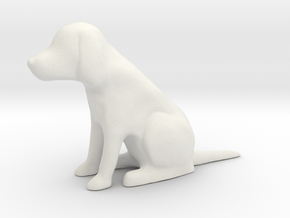 Minimalist Sitting Dog figurine in White Natural Versatile Plastic
