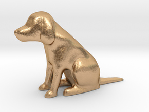 Minimalist Sitting Dog figurine in Natural Bronze