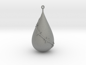Water Drop - Christmas Ornament in Gray PA12