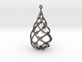 Rain Drop - Christmas Tree Decoration in Polished Bronzed-Silver Steel