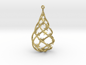 Rain Drop - Christmas Tree Decoration in Natural Brass