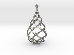 Rain Drop - Christmas Tree Decoration in Natural Silver
