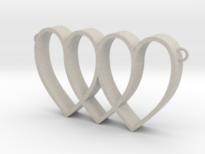 3 hearts entangled  in Natural Sandstone: Medium
