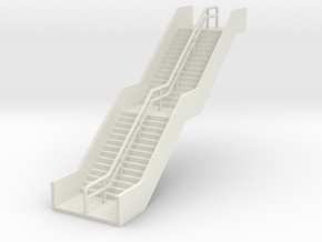 N Scale Station Stairs H38.5mm W20mm in White Natural Versatile Plastic