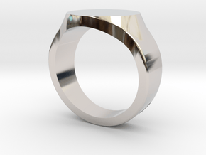 Signet Ring all Sizes in Rhodium Plated Brass: 10 / 61.5