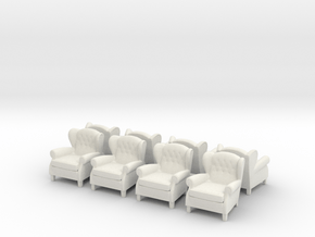 ArmChair 03.1:87 Scale (HO) in White Natural Versatile Plastic