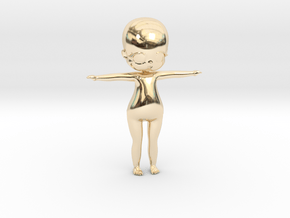 Chibi Base test - Tall 4.7 cm in 14k Gold Plated Brass