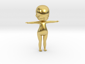 Chibi Base test - Tall 4.7 cm in Polished Brass