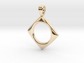 Pierced square [pendant] in 14K Yellow Gold