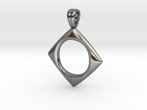 Pierced square [pendant] in Polished Silver