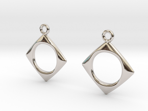 Pierced square [Earrings] in Platinum