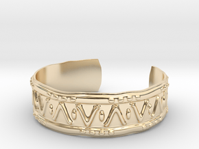 Cuff - Dots and Dashes M/L in 14k Gold Plated Brass: Medium