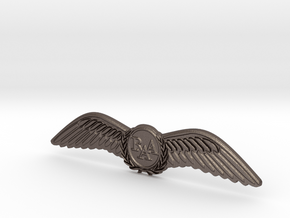 RAA (Recreational Aviation Australia) Wings-Brevet in Polished Bronzed Silver Steel