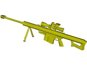 1/12 scale Barret M-82A1 / M-107 0.50" rifle x 1 in Tan Fine Detail Plastic