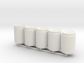 1:6 Drink Can 5pc in White Natural Versatile Plastic