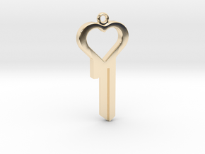 Chastity Key Blank - Heart in 14k Gold Plated Brass