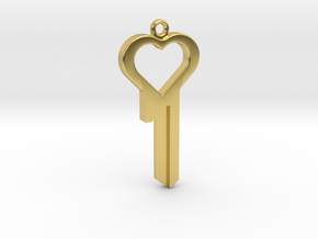 Chastity Key Blank - Heart in Polished Brass