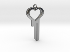 Chastity Key Blank - Heart in Polished Silver