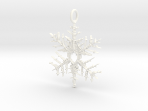 Great Intelligence Snowflake Pendant in White Premium Versatile Plastic