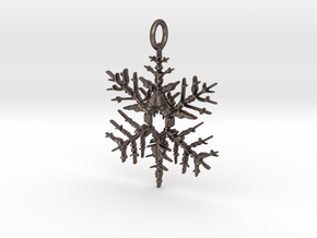 Great Intelligence Snowflake Pendant in Polished Bronzed-Silver Steel