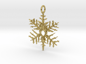 Great Intelligence Snowflake Pendant in Natural Brass
