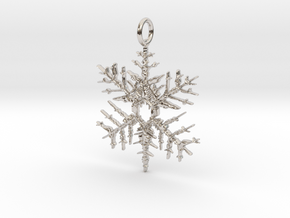 Great Intelligence Snowflake Pendant in Rhodium Plated Brass