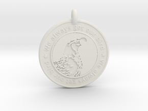 Gambels Quail Animal Totem Pendant customized  in White Natural Versatile Plastic