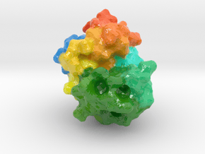 Lysozyme 50 million X - molecular surface in Glossy Full Color Sandstone