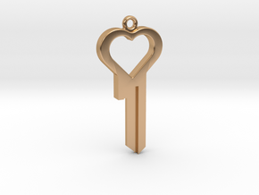 Chastity Key Blank - Heart in Polished Bronze