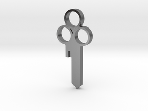 Chastity Key Blank - Three Circles in Polished Silver