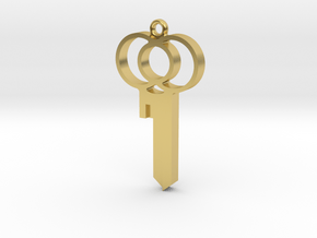 Chastity Key Blank - Loops in Polished Brass