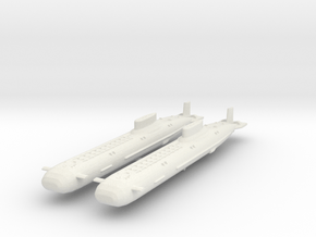 Typhoon Class Sub in White Natural Versatile Plastic: 1:3000