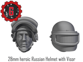 28mm Heroic Russian Helmet with Visor in Tan Fine Detail Plastic: Small