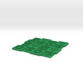 Alien Symbols 4x4 Expandable Chessboard 1" Squares in Green Processed Versatile Plastic