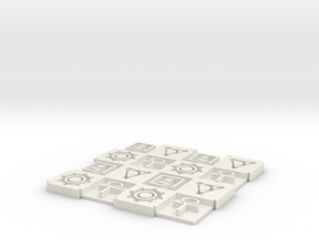 Alien 4x4 Expandable Mini Chessboard 1/2" Squares in White Natural Versatile Plastic