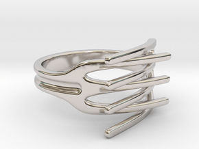 Forks [open and sizable ring] in Rhodium Plated Brass