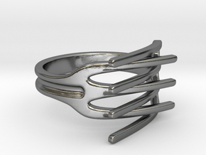 Forks [open and sizable ring] in Polished Silver