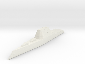 USS Zumwalt DDG-1000 in White Natural Versatile Plastic: 1:1200