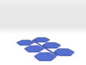 6pk Sea ripples terrain hex tile counters in Blue Processed Versatile Plastic