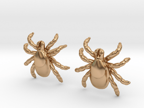 Tick Earrings - Nature Jewelry in Polished Bronze