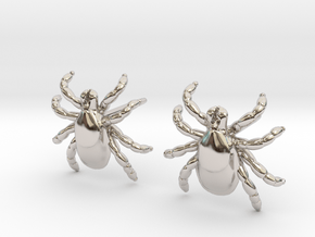 Tick Earrings - Nature Jewelry in Rhodium Plated Brass