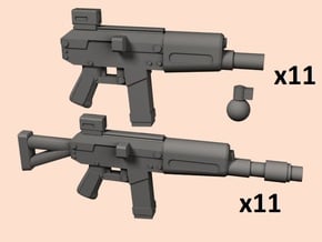 28mm A-300 A-301 assault rifles in Tan Fine Detail Plastic